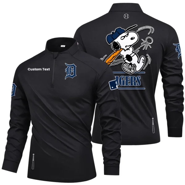 Detroit Tigers Quarter Zip Long Sleeve Shirt New Limited Personalize Name