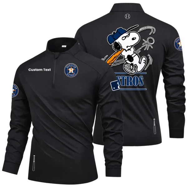 Houston Astros Quarter Zip Long Sleeve Shirt New Limited Personalize Name