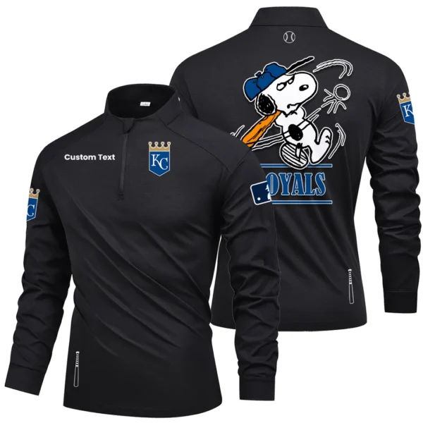 Kansas City Royals Quarter Zip Long Sleeve Shirt New Limited Personalize Name