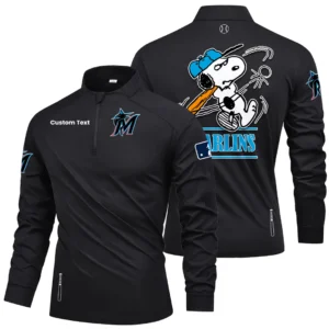Miami Marlins Quarter Zip Long Sleeve Shirt New Limited Personalize Name