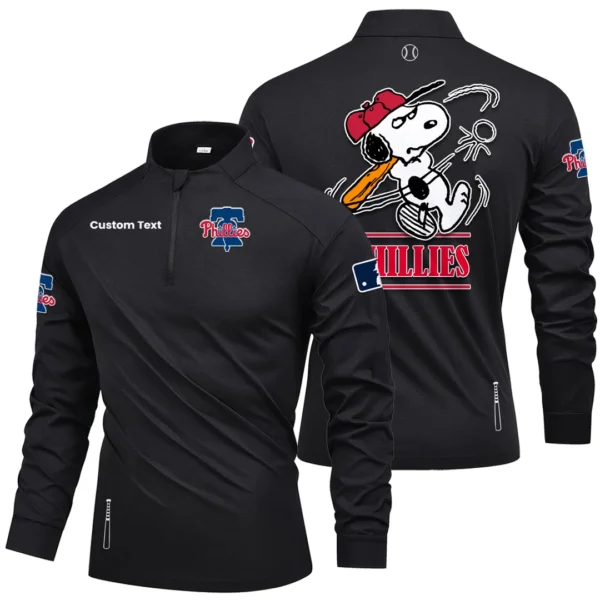 Philadelphia Phillies Quarter Zip Long Sleeve Shirt New Limited Personalize Name