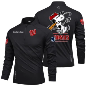 Washington Nationals Quarter Zip Long Sleeve Shirt New Limited Personalize Name