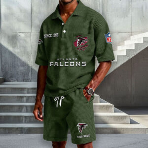 Atlanta Falcons Premium Waffle Knit Polo Shorts Set 2026 Limited