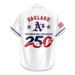 Athletics Hawaiian Shirt 2026 Limited Edition America’s 250th Anniversary USA Flag Premium Crinkle Textured