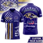 Baltimore Ravens Polo Shirt x America’s 250th Anniversary Limited Personalize Name
