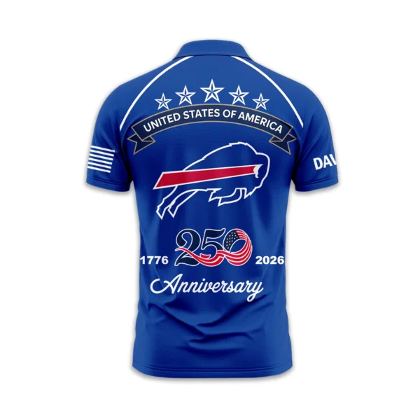 Buffalo Bills Polo Shirt x America’s 250th Anniversary Limited Personalize Name