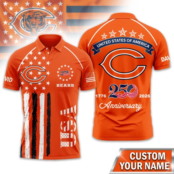 Chicago Bears Polo Shirt x America’s 250th Anniversary Limited Personalize Name