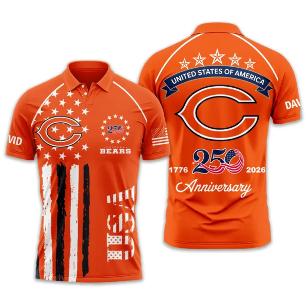 Chicago Bears Polo Shirt x America’s 250th Anniversary Limited Personalize Name