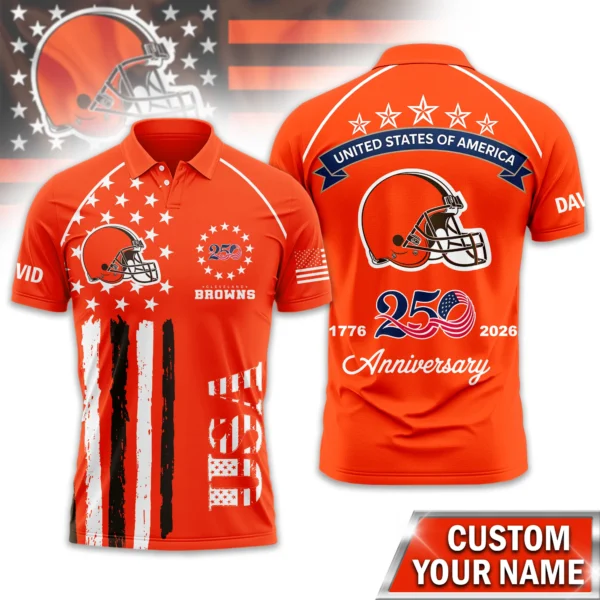 Cleveland Browns Polo Shirt x America’s 250th Anniversary Limited Personalize Name