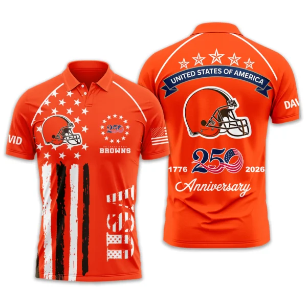 Cleveland Browns Polo Shirt x America’s 250th Anniversary Limited Personalize Name