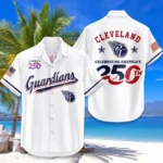 Cleveland Guardians Hawaiian Shirt 2026 Limited Edition America’s 250th Anniversary USA Flag Premium Crinkle Textured