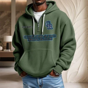 Colorado Rockies Waffle Knit Hoodie Quarter Zip New 2026 Personalize Name