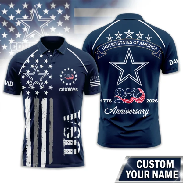 Dallas Cowboys Polo Shirt x America’s 250th Anniversary Limited Personalize Name
