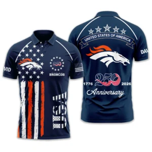 Denver Broncos Polo Shirt x America’s 250th Anniversary Limited Personalize Name