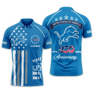 Detroit Lions Polo Shirt x America’s 250th Anniversary Limited Personalize Name