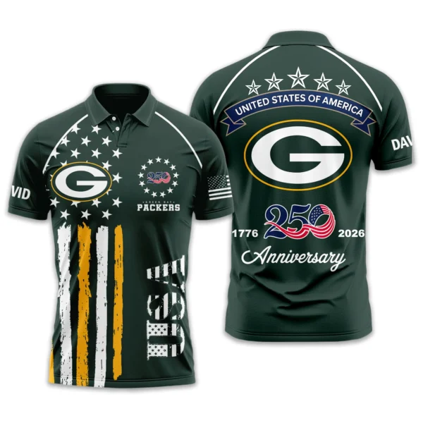 Green Bay Packers Polo Shirt x America’s 250th Anniversary Limited Personalize Name