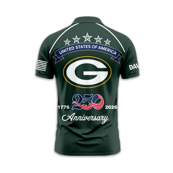 Green Bay Packers Polo Shirt x America’s 250th Anniversary Limited Personalize Name