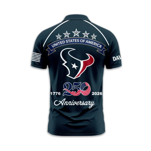 Houston Texans Polo Shirt x America’s 250th Anniversary Limited Personalize Name