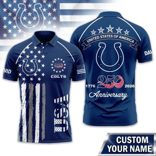 Indianapolis Colts Polo Shirt x America’s 250th Anniversary Limited Personalize Name