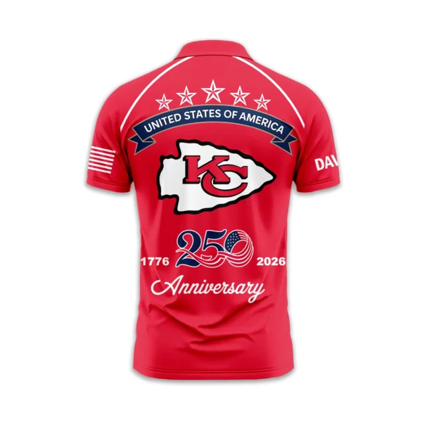 Kansas City Chiefs Polo Shirt x America’s 250th Anniversary Limited Personalize Name
