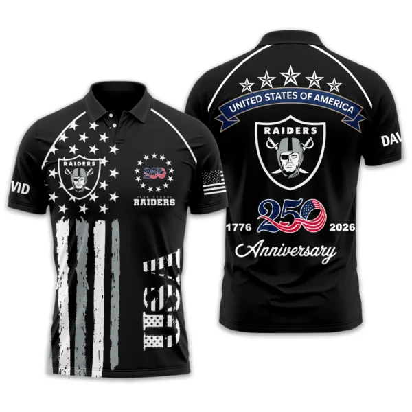 Las Vegas Raiders Polo Shirt x America’s 250th Anniversary Limited Personalize Name