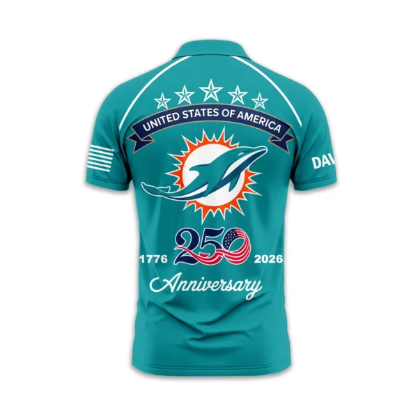 Miami Dolphins Polo Shirt x America’s 250th Anniversary Limited Personalize Name