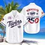 Minnesota Twins Hawaiian Shirt 2026 Limited Edition America’s 250th Anniversary USA Flag Premium Crinkle Textured