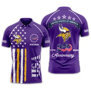Minnesota Vikings Polo Shirt x America’s 250th Anniversary Limited Personalize Name