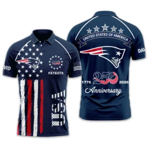 New England Patriots Polo Shirt x America’s 250th Anniversary Limited Personalize Name
