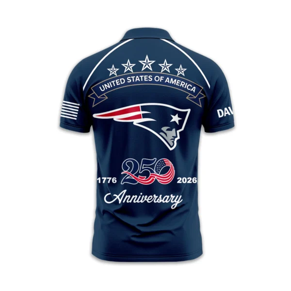 New England Patriots Polo Shirt x America’s 250th Anniversary Limited Personalize Name