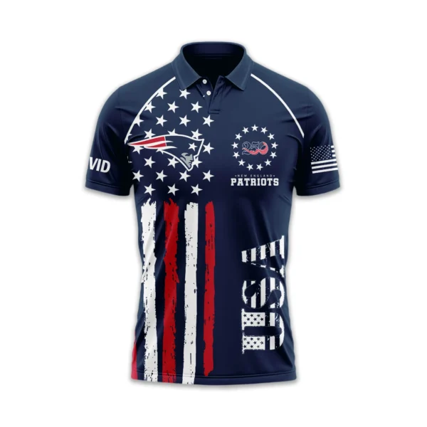 New England Patriots Polo Shirt x America’s 250th Anniversary Limited Personalize Name