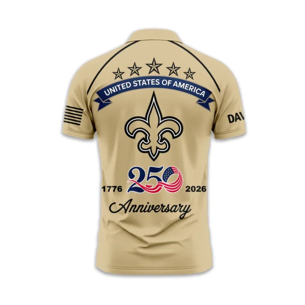 New Orleans Saints Polo Shirt x America’s 250th Anniversary Limited Personalize Name