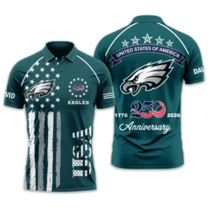 Philadelphia Eagles Polo Shirt x America’s 250th Anniversary Limited Personalize Name
