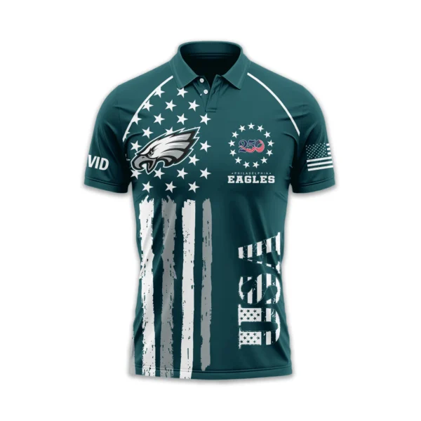 Philadelphia Eagles Polo Shirt x America’s 250th Anniversary Limited Personalize Name