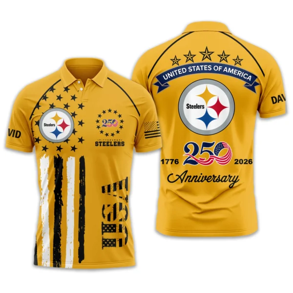 Pittsburgh Steelers Polo Shirt x America’s 250th Anniversary Limited Personalize Name