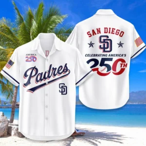 San Diego Padres Hawaiian Shirt 2026 Limited Edition America’s 250th Anniversary USA Flag Premium Crinkle Textured