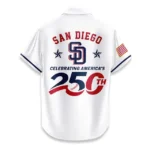 San Diego Padres Hawaiian Shirt 2026 Limited Edition America’s 250th Anniversary USA Flag Premium Crinkle Textured