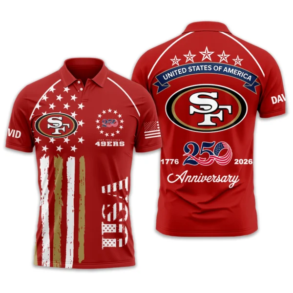 San Francisco 49ers Polo Shirt x America’s 250th Anniversary Limited Personalize Name