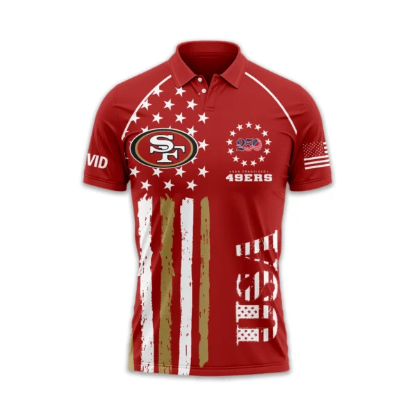 San Francisco 49ers Polo Shirt x America’s 250th Anniversary Limited Personalize Name