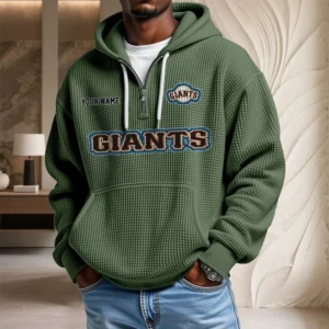 San Francisco Giants Waffle Knit Hoodie Quarter Zip New 2026 Personalize Name