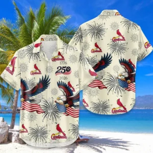 St. Louis Cardinals Hawaiian Shirt 2026 Limited Premium Crinkle Textured x 250th Birthday Freedom Anniversary