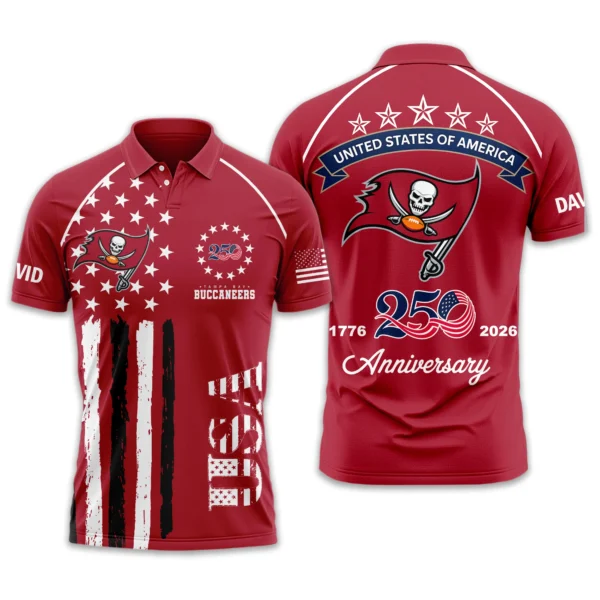 Tampa Bay Buccaneers Polo Shirt x America’s 250th Anniversary Limited Personalize Name