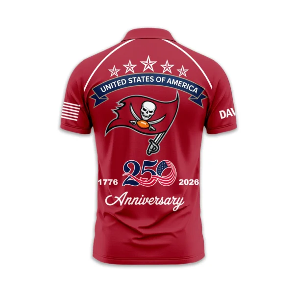 Tampa Bay Buccaneers Polo Shirt x America’s 250th Anniversary Limited Personalize Name
