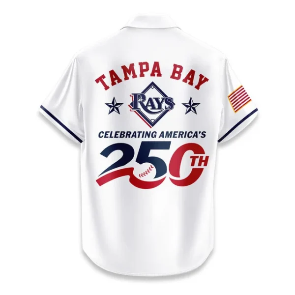 Tampa Bay Rays Hawaiian Shirt 2026 Limited Edition America’s 250th Anniversary USA Flag Premium Crinkle Textured