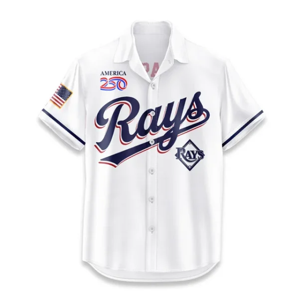 Tampa Bay Rays Hawaiian Shirt 2026 Limited Edition America’s 250th Anniversary USA Flag Premium Crinkle Textured