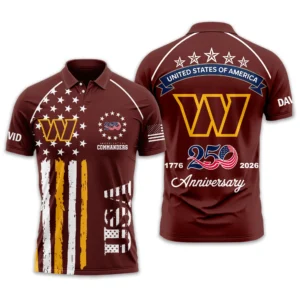 Washington Commanders Polo Shirt x America’s 250th Anniversary Limited Personalize Name