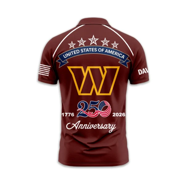 Washington Commanders Polo Shirt x America’s 250th Anniversary Limited Personalize Name