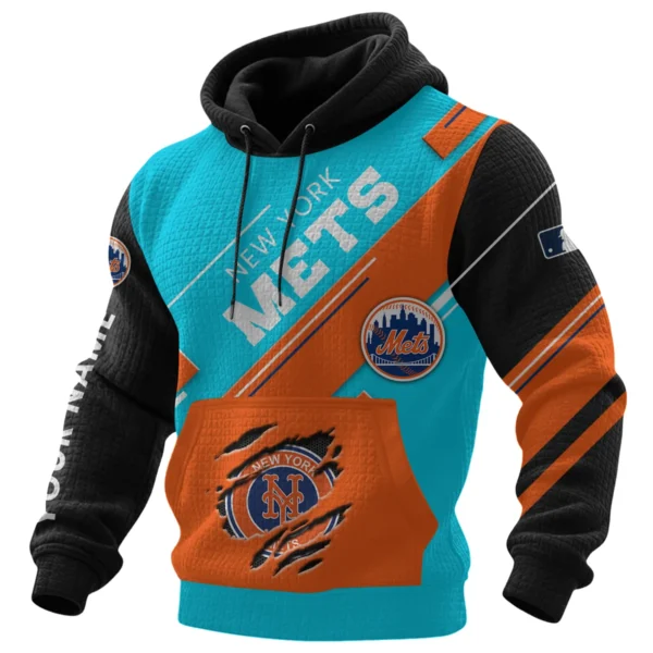 New York Mets Pullover Hoodie Waffle Knit 2027 Limited Personalize Name