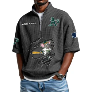 Athletics Polo Shirt Men Waffle Knit Quarter Zip Limited