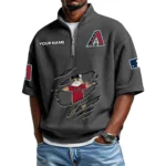 Arizona Diamondbacks Polo Shirt Men Waffle Knit Quarter Zip Limited